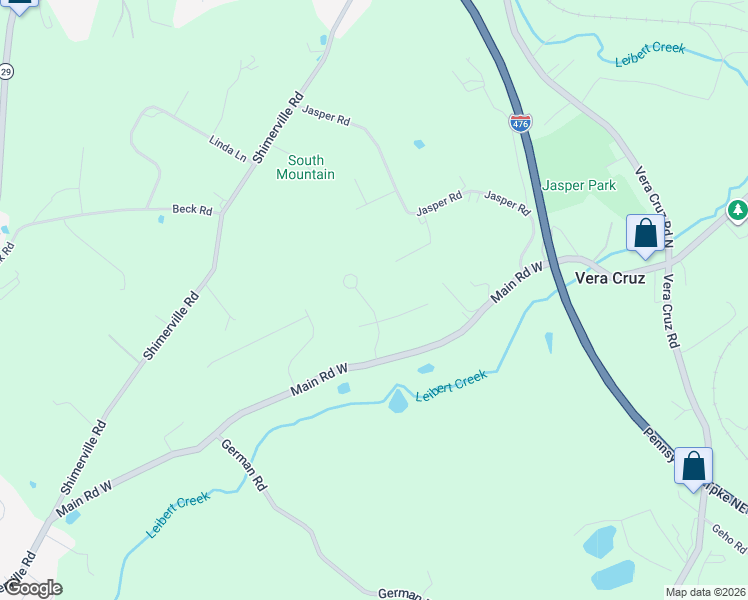 map of restaurants, bars, coffee shops, grocery stores, and more near 4401 Main Road West in Emmaus