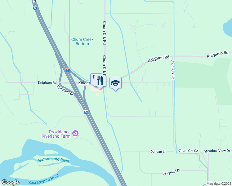 map of restaurants, bars, coffee shops, grocery stores, and more near 7430 Pacheco School Road in Redding