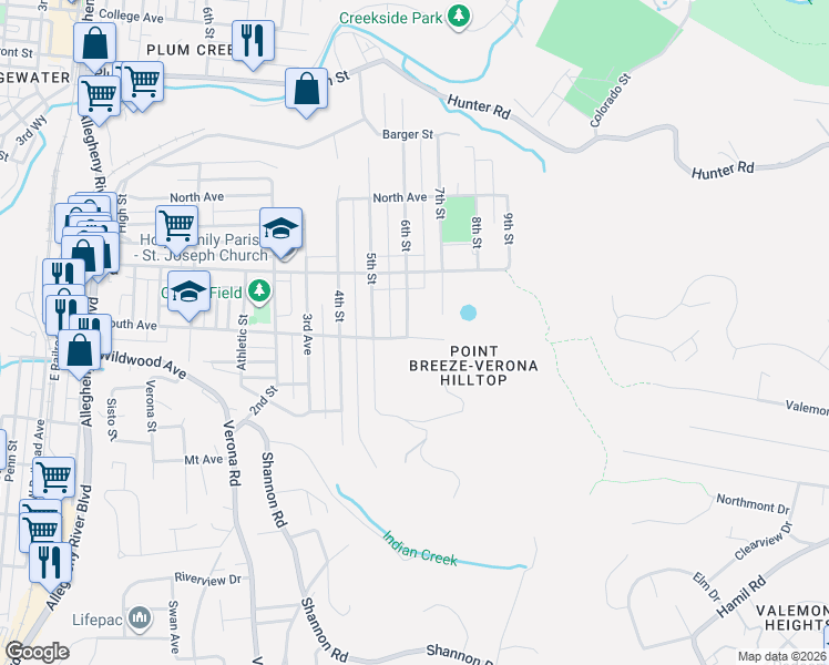 map of restaurants, bars, coffee shops, grocery stores, and more near 705 6th Street in Verona