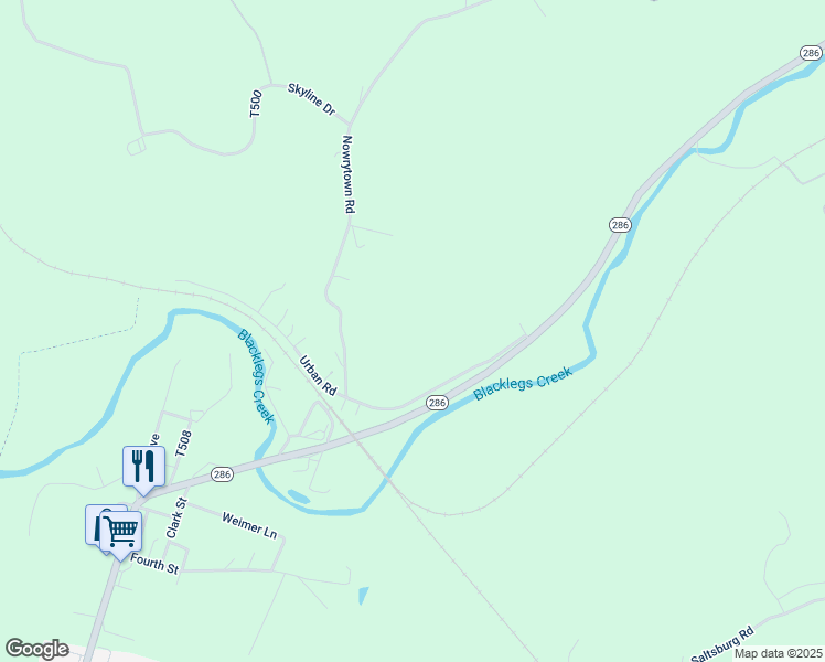 map of restaurants, bars, coffee shops, grocery stores, and more near in Saltsburg