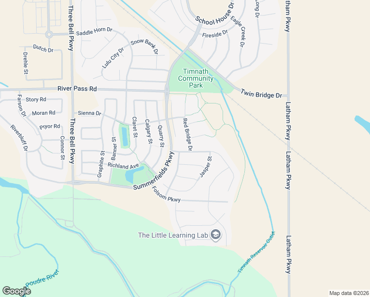 map of restaurants, bars, coffee shops, grocery stores, and more near 6737 Rock River Road in Timnath