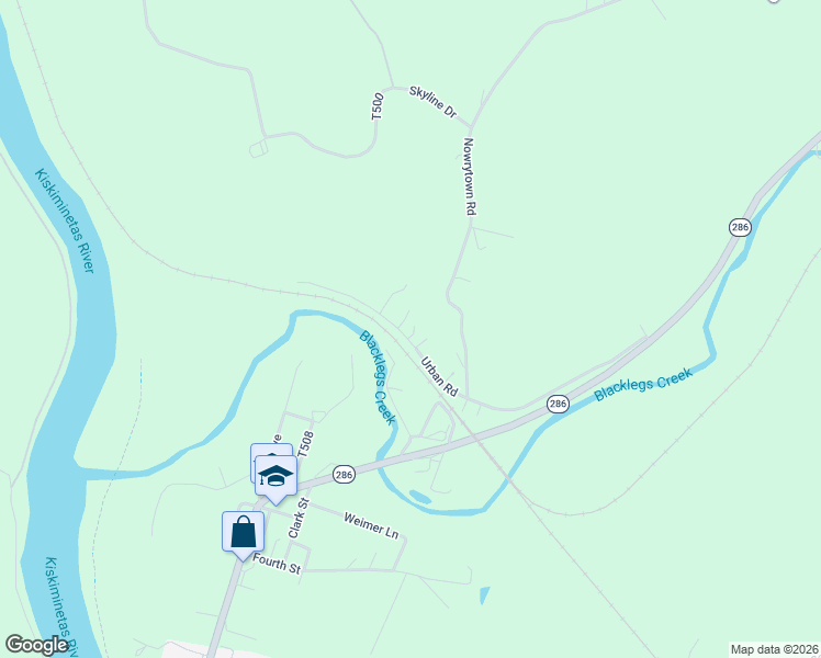 map of restaurants, bars, coffee shops, grocery stores, and more near 100 Urban Road in Saltsburg