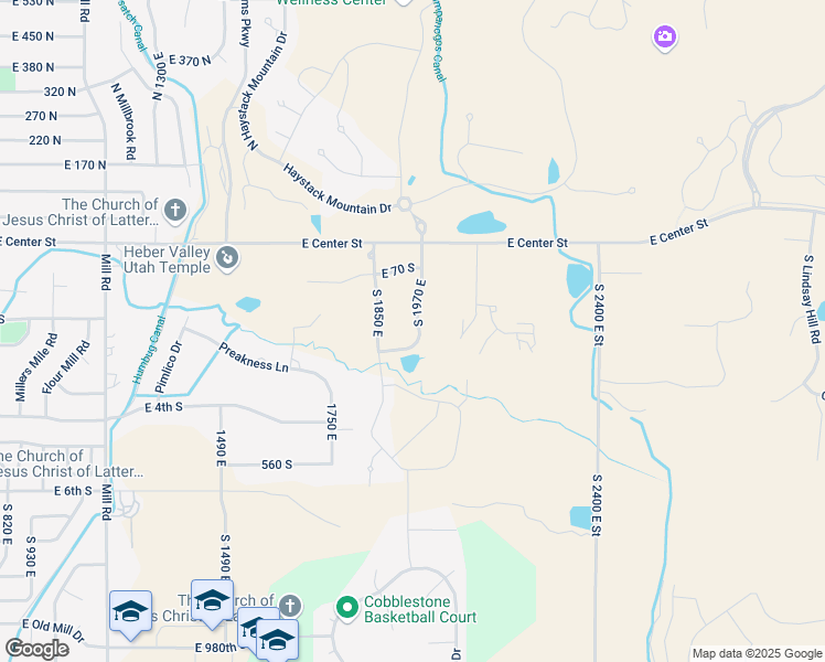 map of restaurants, bars, coffee shops, grocery stores, and more near 220 South 1970 East in Heber City