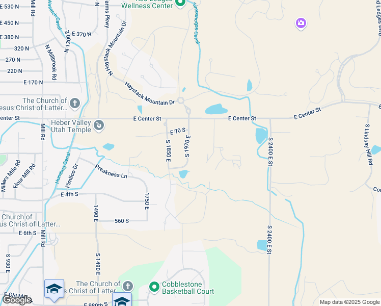 map of restaurants, bars, coffee shops, grocery stores, and more near 185 South 1970 East in Heber City