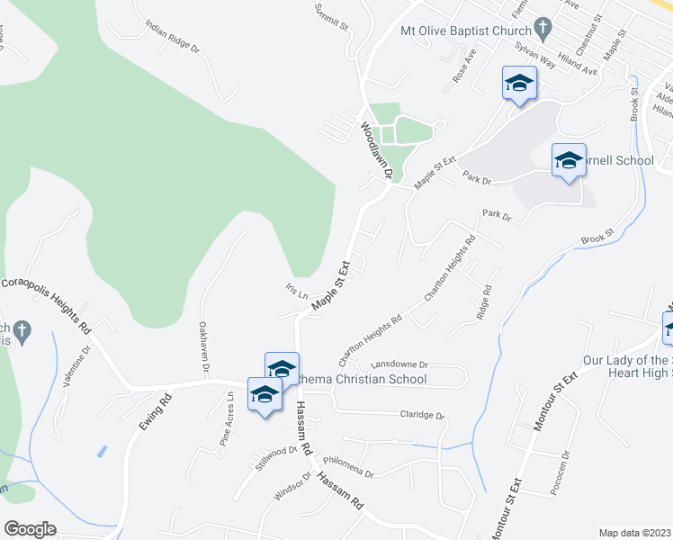 map of restaurants, bars, coffee shops, grocery stores, and more near 1202 Maple Street Extension in Coraopolis