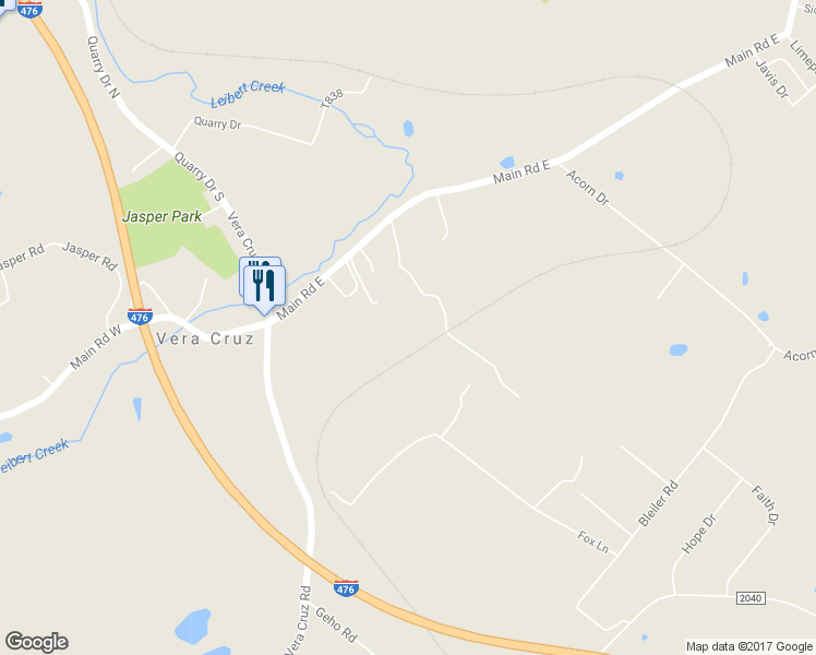 map of restaurants, bars, coffee shops, grocery stores, and more near 3702 Main Road East in Emmaus