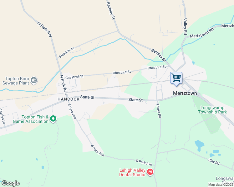 map of restaurants, bars, coffee shops, grocery stores, and more near 773 State Street in Mertztown