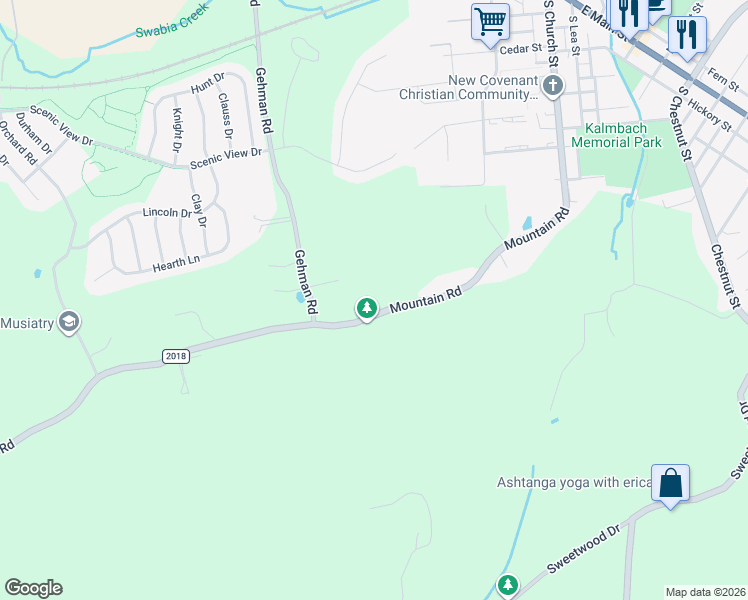 map of restaurants, bars, coffee shops, grocery stores, and more near 6563-6709 Mountain Road in Macungie