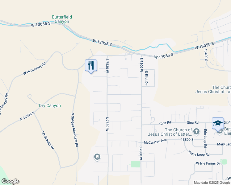 map of restaurants, bars, coffee shops, grocery stores, and more near 7467 Havana Lane in Herriman