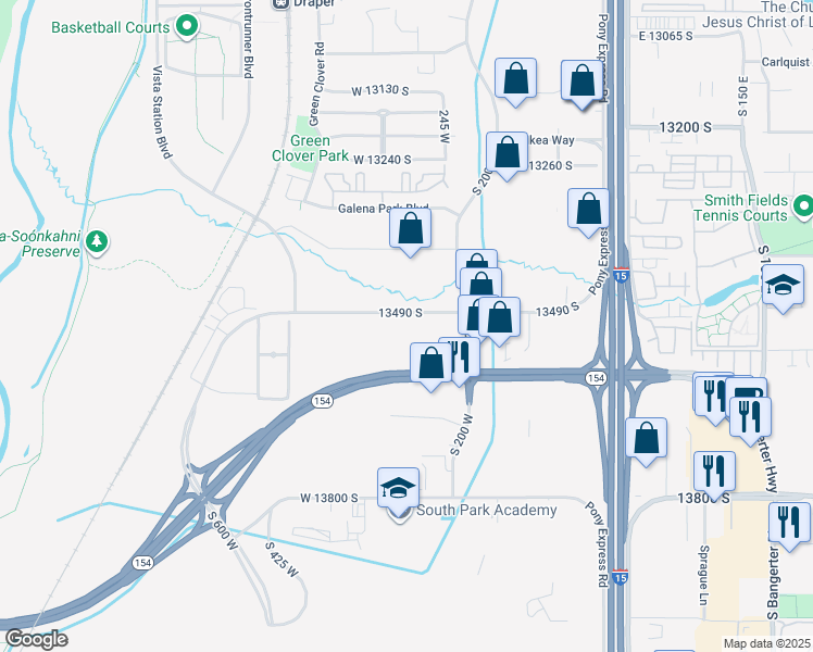 map of restaurants, bars, coffee shops, grocery stores, and more near 277 West 13490 South in Draper
