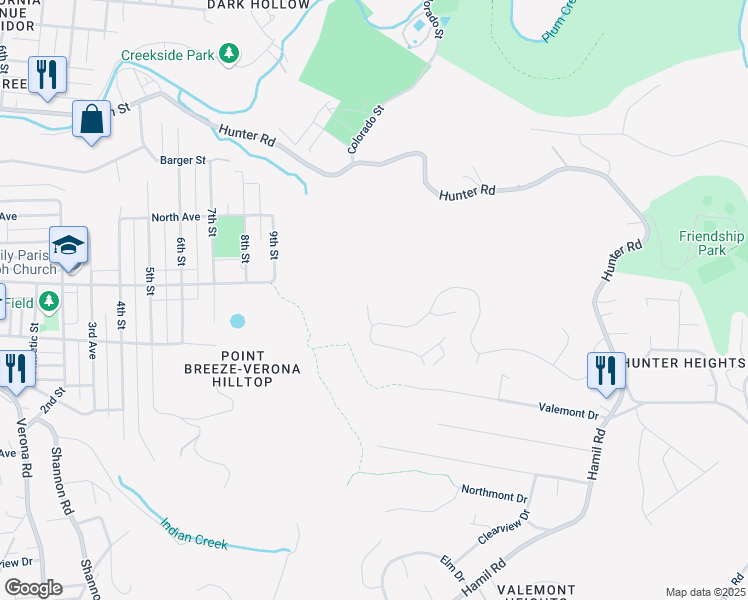 map of restaurants, bars, coffee shops, grocery stores, and more near 116 Treona Drive in Verona
