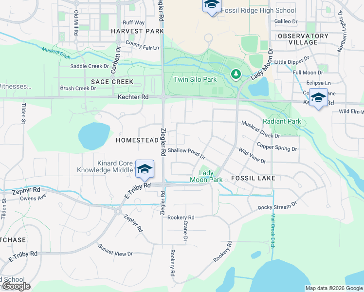 map of restaurants, bars, coffee shops, grocery stores, and more near 5850 Dripping Rock Lane in Fort Collins