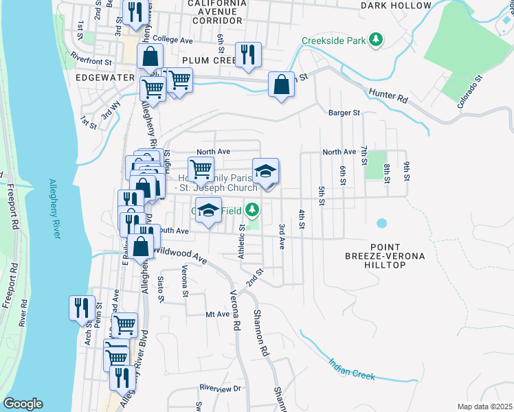 map of restaurants, bars, coffee shops, grocery stores, and more near 746 2nd Street in Verona