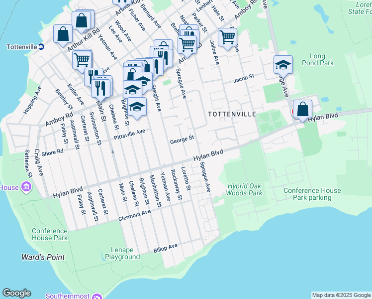 map of restaurants, bars, coffee shops, grocery stores, and more near 35 Fayann Lane in Staten Island