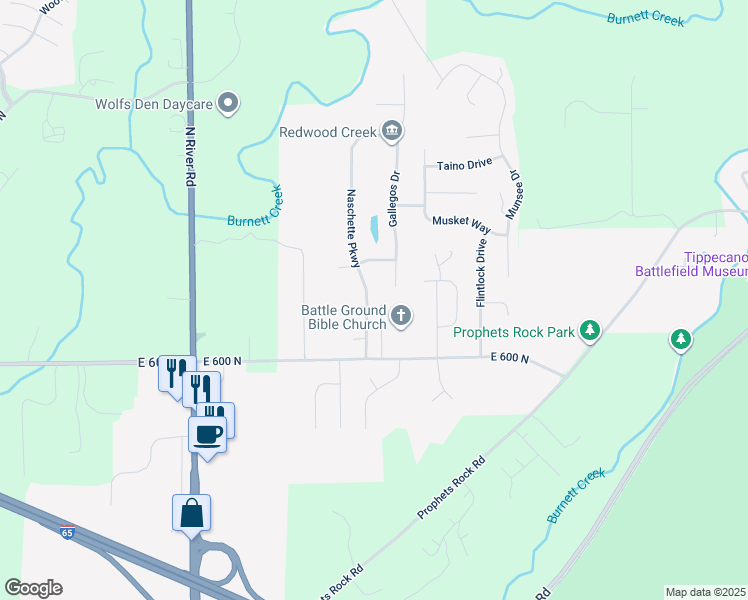 map of restaurants, bars, coffee shops, grocery stores, and more near 6103 Naschette Parkway in West Lafayette