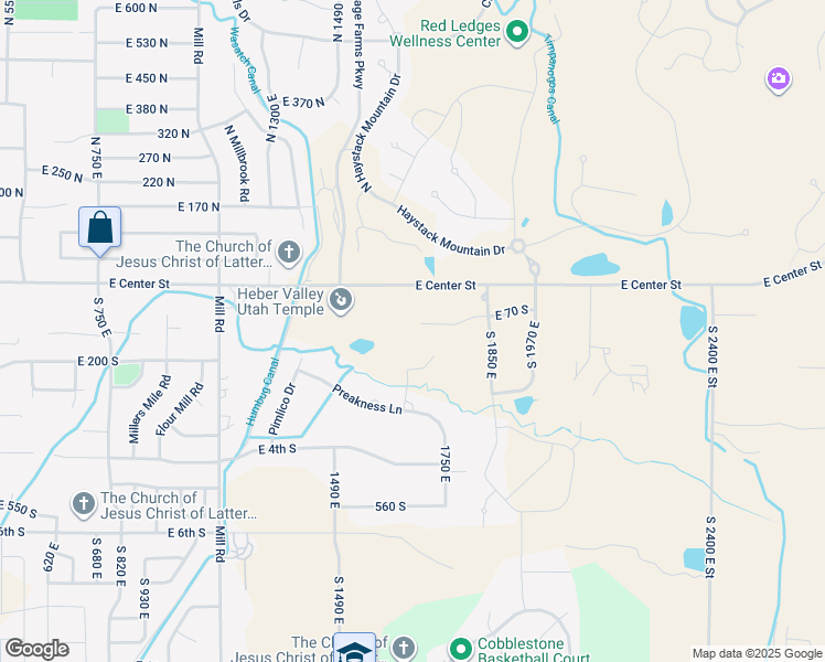 map of restaurants, bars, coffee shops, grocery stores, and more near 1672 East 70 South in Heber City