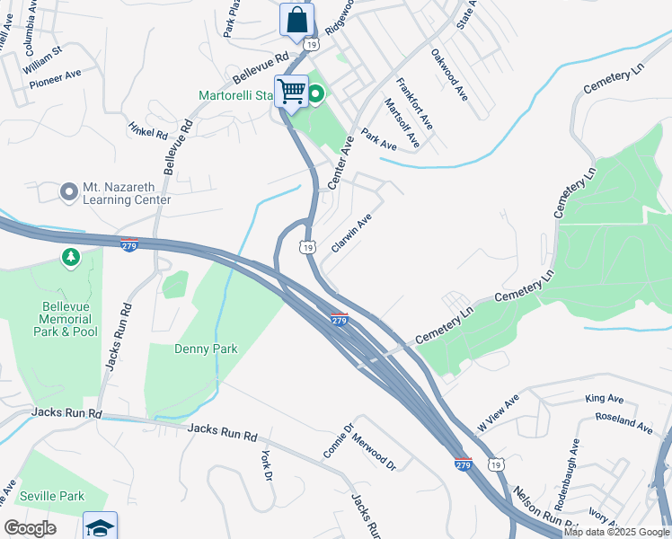 map of restaurants, bars, coffee shops, grocery stores, and more near 1 Alamac Avenue in Pittsburgh