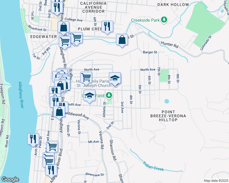 map of restaurants, bars, coffee shops, grocery stores, and more near 746 2nd Street in Verona