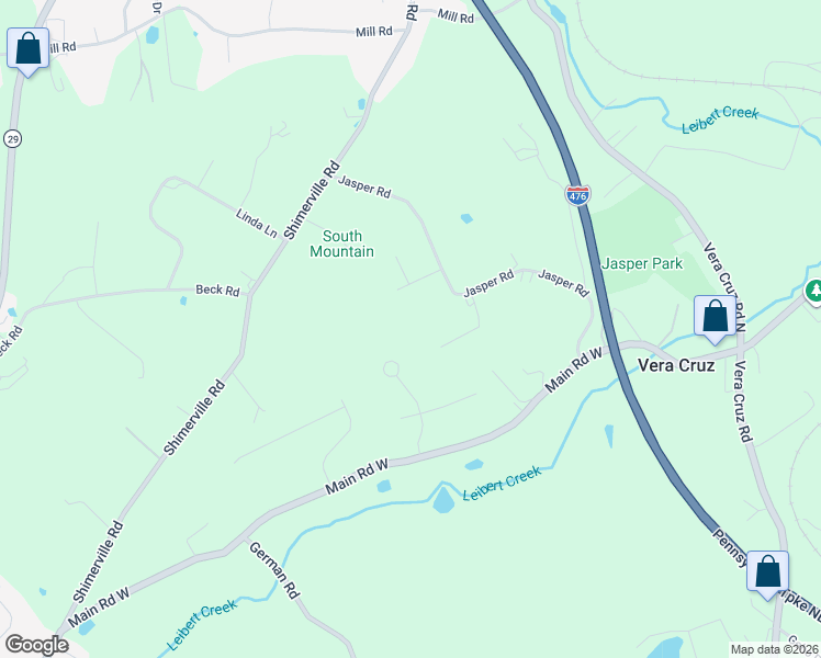 map of restaurants, bars, coffee shops, grocery stores, and more near 4401 Main Road West in Emmaus