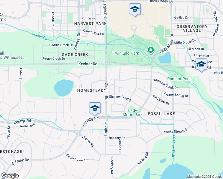 map of restaurants, bars, coffee shops, grocery stores, and more near 5851 Dripping Rock Lane in Fort Collins