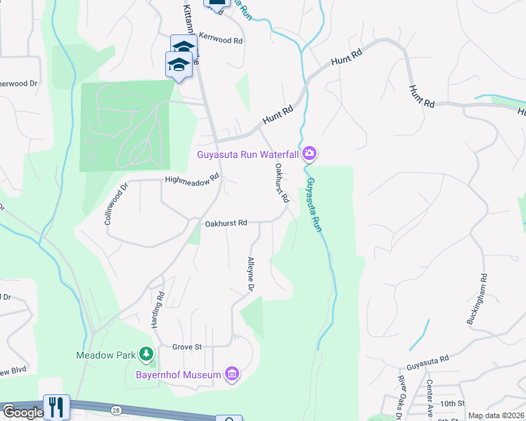 map of restaurants, bars, coffee shops, grocery stores, and more near 125 Oakhurst Road in Pittsburgh