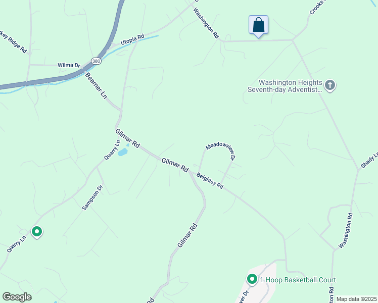 map of restaurants, bars, coffee shops, grocery stores, and more near 1057 Meadowview Drive in Apollo