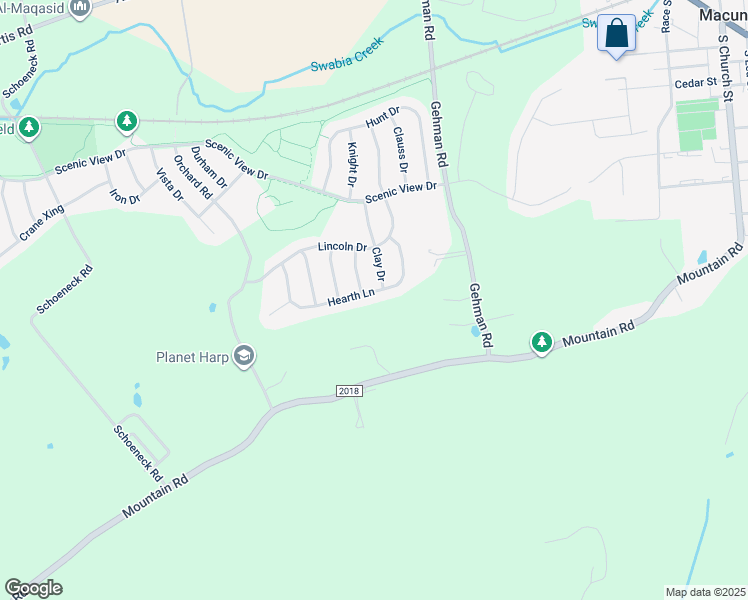 map of restaurants, bars, coffee shops, grocery stores, and more near 7016 Hearth Lane in Macungie