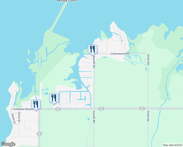 map of restaurants, bars, coffee shops, grocery stores, and more near 5401 Karafit Road in Celina