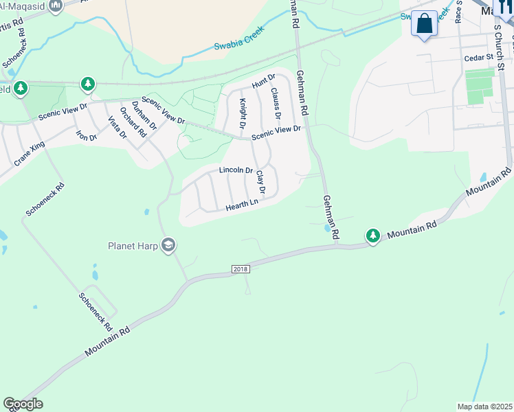map of restaurants, bars, coffee shops, grocery stores, and more near 7016 Hearth Lane in Macungie