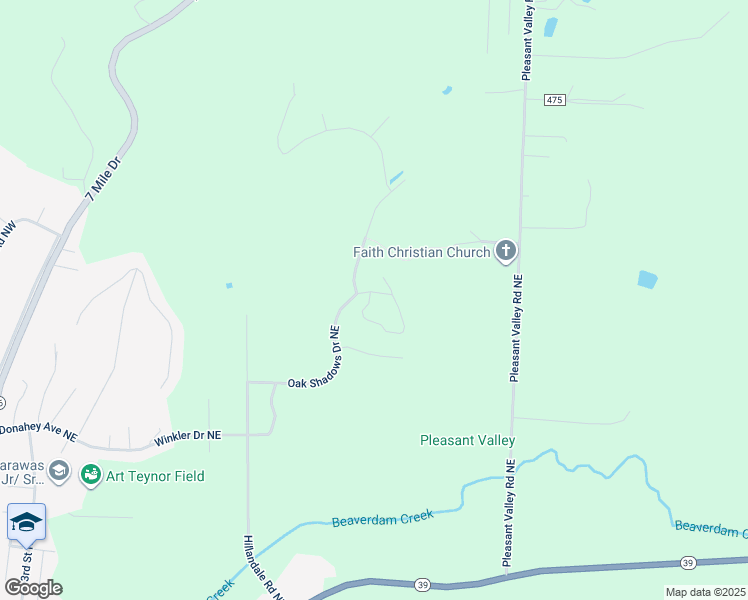 map of restaurants, bars, coffee shops, grocery stores, and more near 1123 Pine Bluff Drive Northeast in New Philadelphia