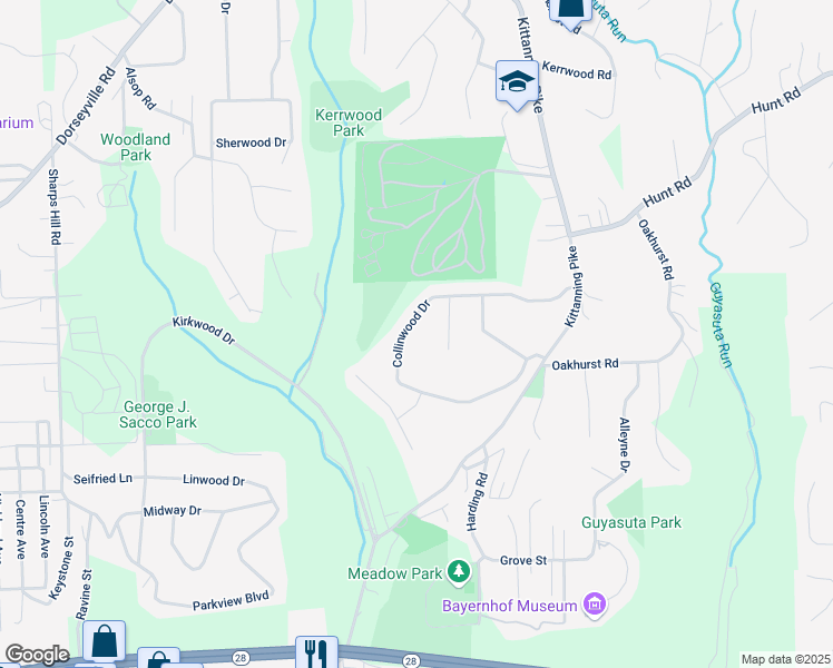 map of restaurants, bars, coffee shops, grocery stores, and more near 29 Collinwood Drive in Pittsburgh