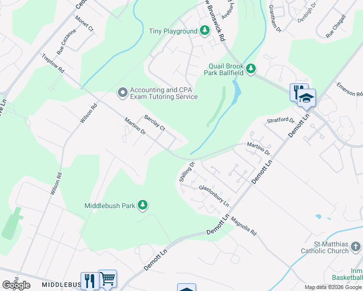 map of restaurants, bars, coffee shops, grocery stores, and more near 26 Barclay Court in Franklin Township