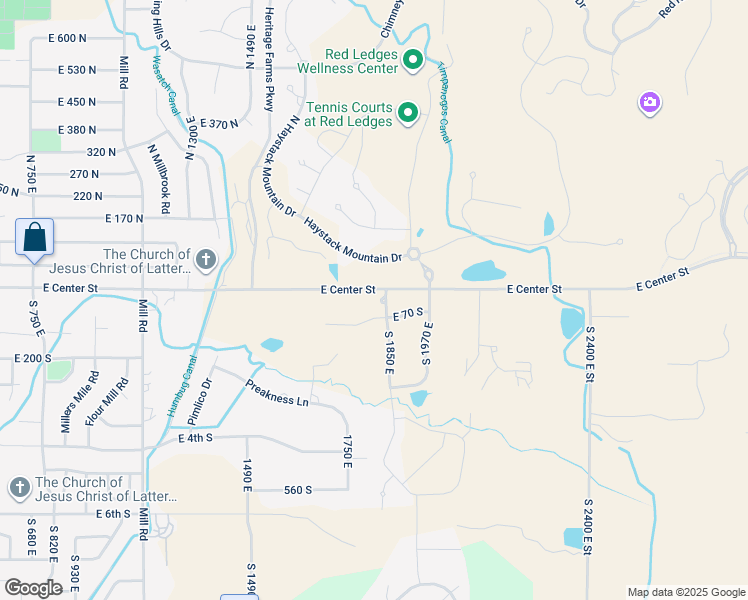 map of restaurants, bars, coffee shops, grocery stores, and more near 24 South 1850 East in Heber City