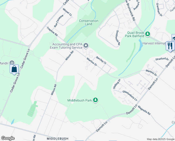 map of restaurants, bars, coffee shops, grocery stores, and more near 26 Norwich Place in Franklin Township