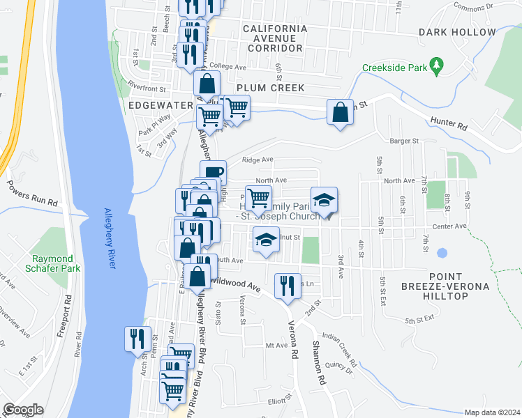 map of restaurants, bars, coffee shops, grocery stores, and more near 834 1st Street in Verona