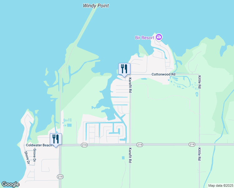 map of restaurants, bars, coffee shops, grocery stores, and more near 5443 Karafit Road in Celina