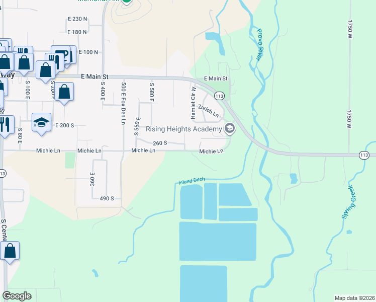 map of restaurants, bars, coffee shops, grocery stores, and more near 832 East Michie Lane in Midway