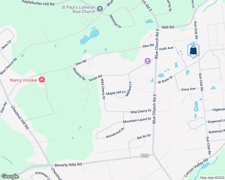 map of restaurants, bars, coffee shops, grocery stores, and more near 6449 Maple Hill Ln in Coopersburg