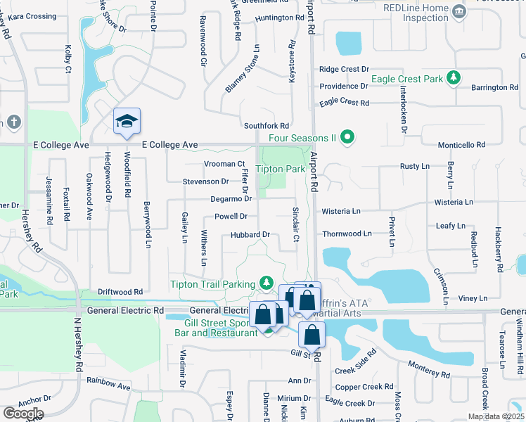 map of restaurants, bars, coffee shops, grocery stores, and more near 2007 Stone Mountain Boulevard in Bloomington