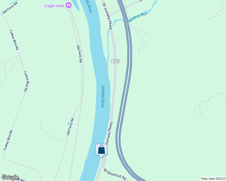map of restaurants, bars, coffee shops, grocery stores, and more near 430B West Juniata Parkway in Millerstown