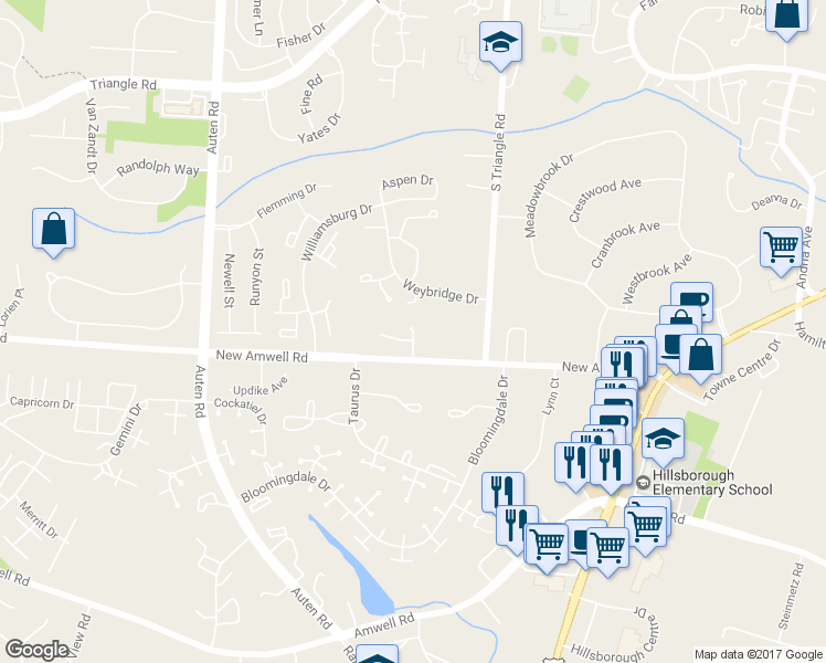 map of restaurants, bars, coffee shops, grocery stores, and more near 5 Kaler Street in Somerset County