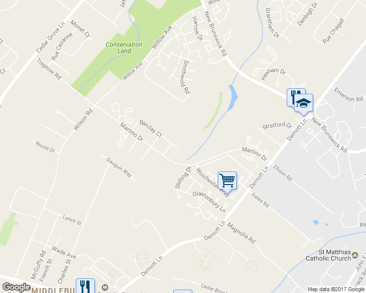 map of restaurants, bars, coffee shops, grocery stores, and more near 26 Barclay Court in Franklin Township