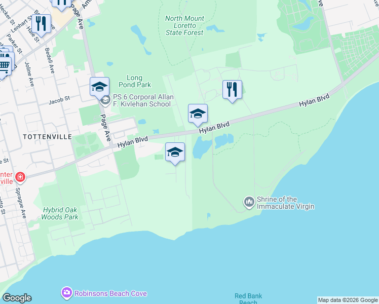map of restaurants, bars, coffee shops, grocery stores, and more near 433 Richard Avenue in Staten Island