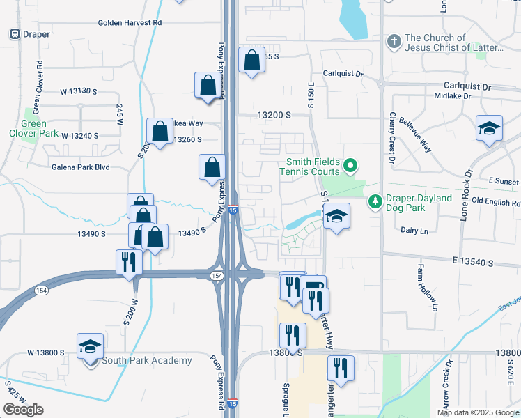 map of restaurants, bars, coffee shops, grocery stores, and more near in Draper