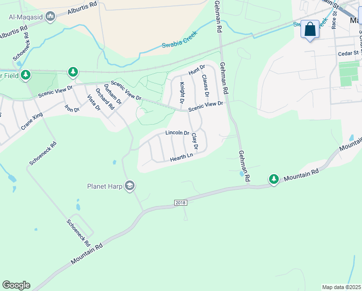 map of restaurants, bars, coffee shops, grocery stores, and more near 3874 Firebrick Road in Macungie