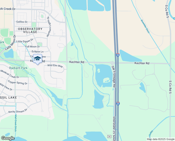 map of restaurants, bars, coffee shops, grocery stores, and more near 4225 County Road 36 in Fort Collins