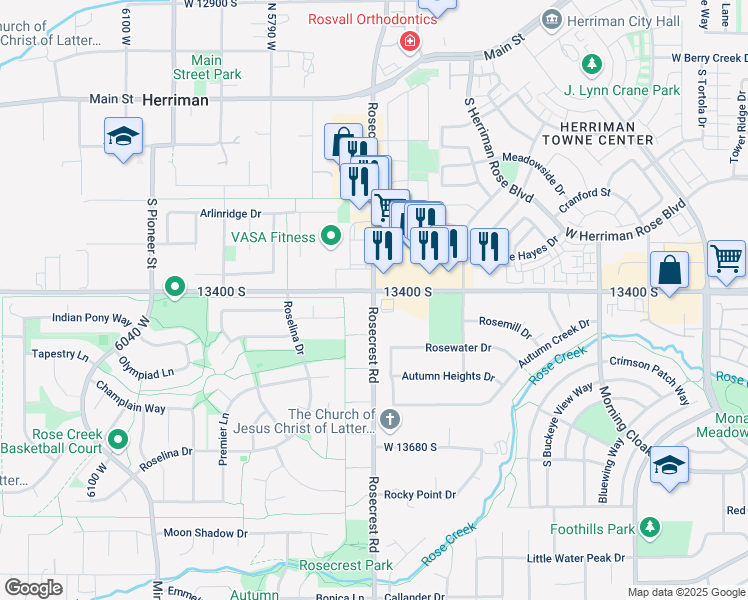 map of restaurants, bars, coffee shops, grocery stores, and more near in Herriman