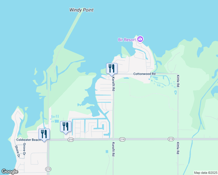 map of restaurants, bars, coffee shops, grocery stores, and more near 5443 Karafit Road in Celina