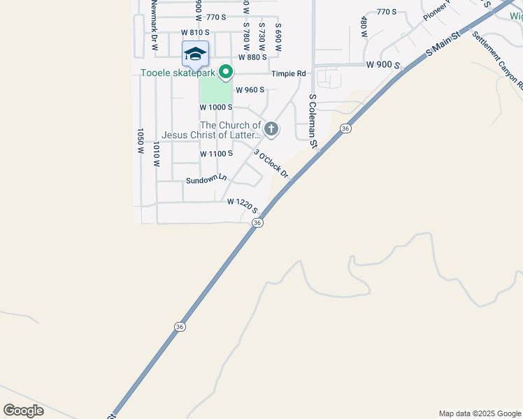map of restaurants, bars, coffee shops, grocery stores, and more near 760 West 1220 South in Tooele