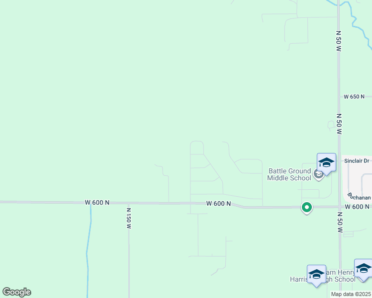 map of restaurants, bars, coffee shops, grocery stores, and more near 1304 West 600 North in West Lafayette